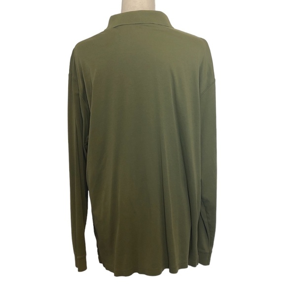 L.L. BEAN Polo Shirt Men's Size Large Green Traditional Fit Pima Cotton - Picture 3 of 11
